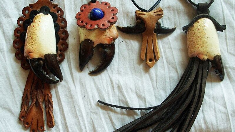 Genuine leather amulets for dangerous people